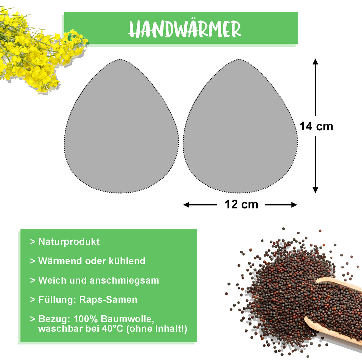 Handwärmer 2er-Set | Retro-Kreise | Braun-Türkis