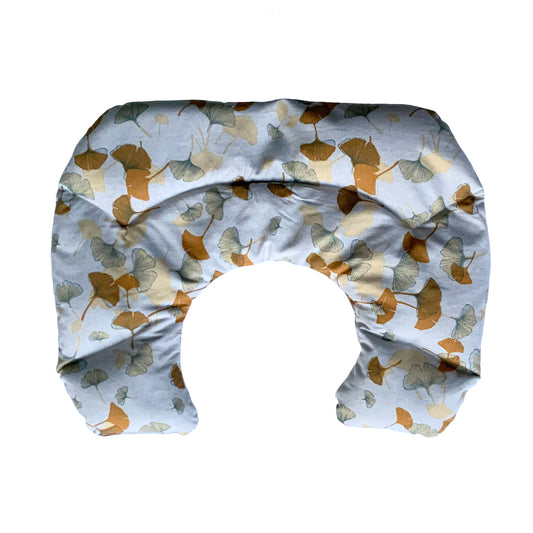 Wärmekissen Nackenhörnchen XL  |  Ginko-Blätter  |  Beige