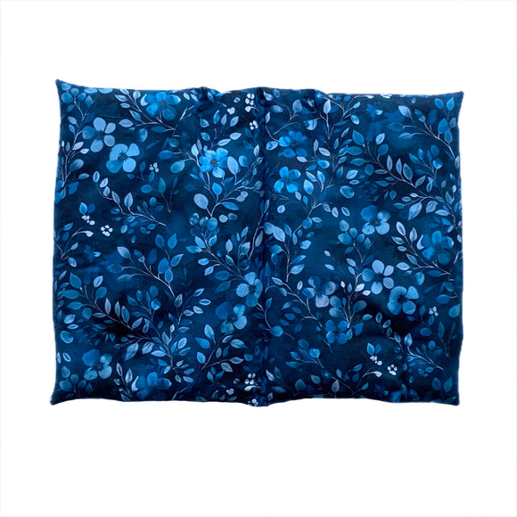Wärmekissen Rechteck XL  |  Blumen und Blätter  |  Dunkelblau